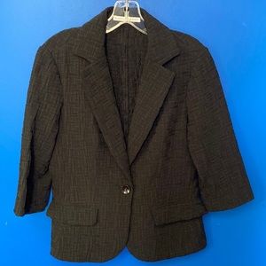 DONNA DEGNAN Textured Black Blazer Sz 8